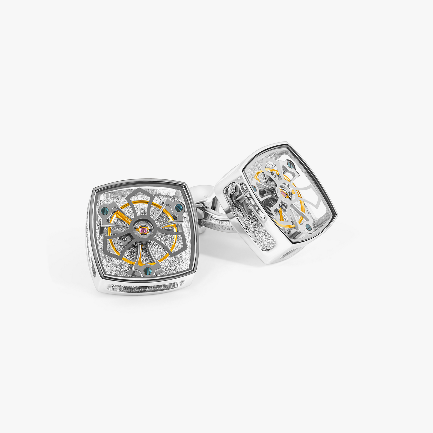 Traveller Tourbillon Cufflinks in Palladium Plated