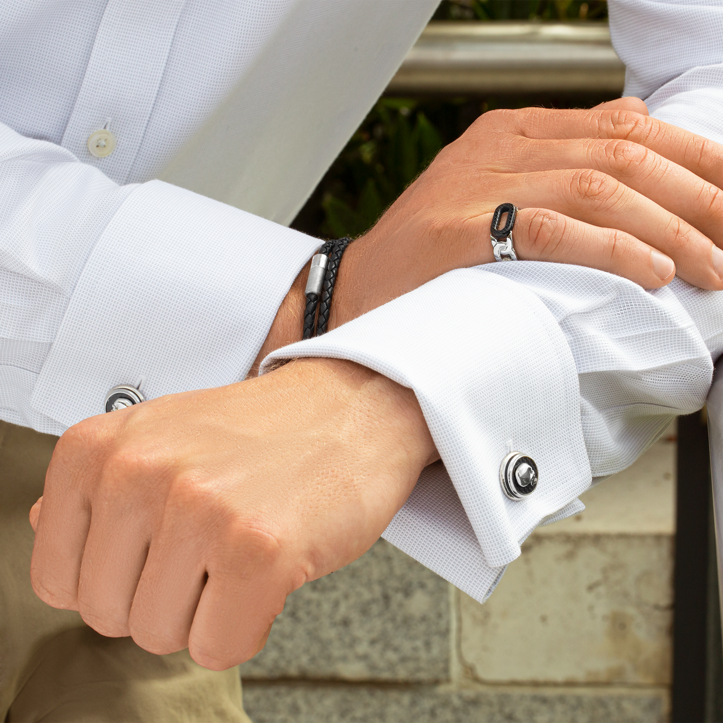 Palladium Plated Carbon Skull Cufflinks