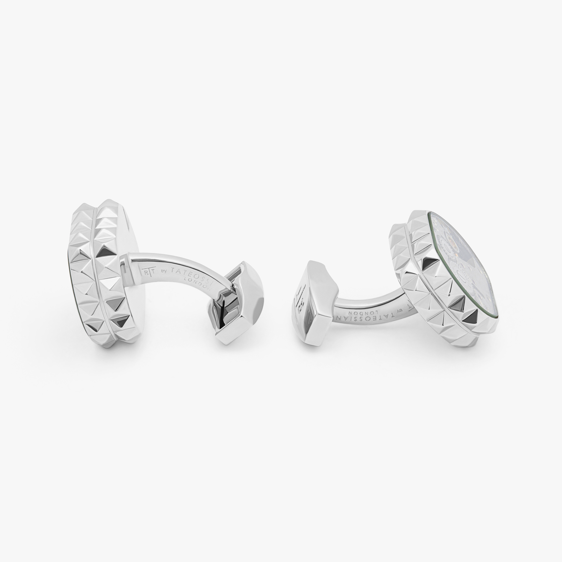 Diamond Giza cylinder cufflinks in gunmetal – Tateossian USA