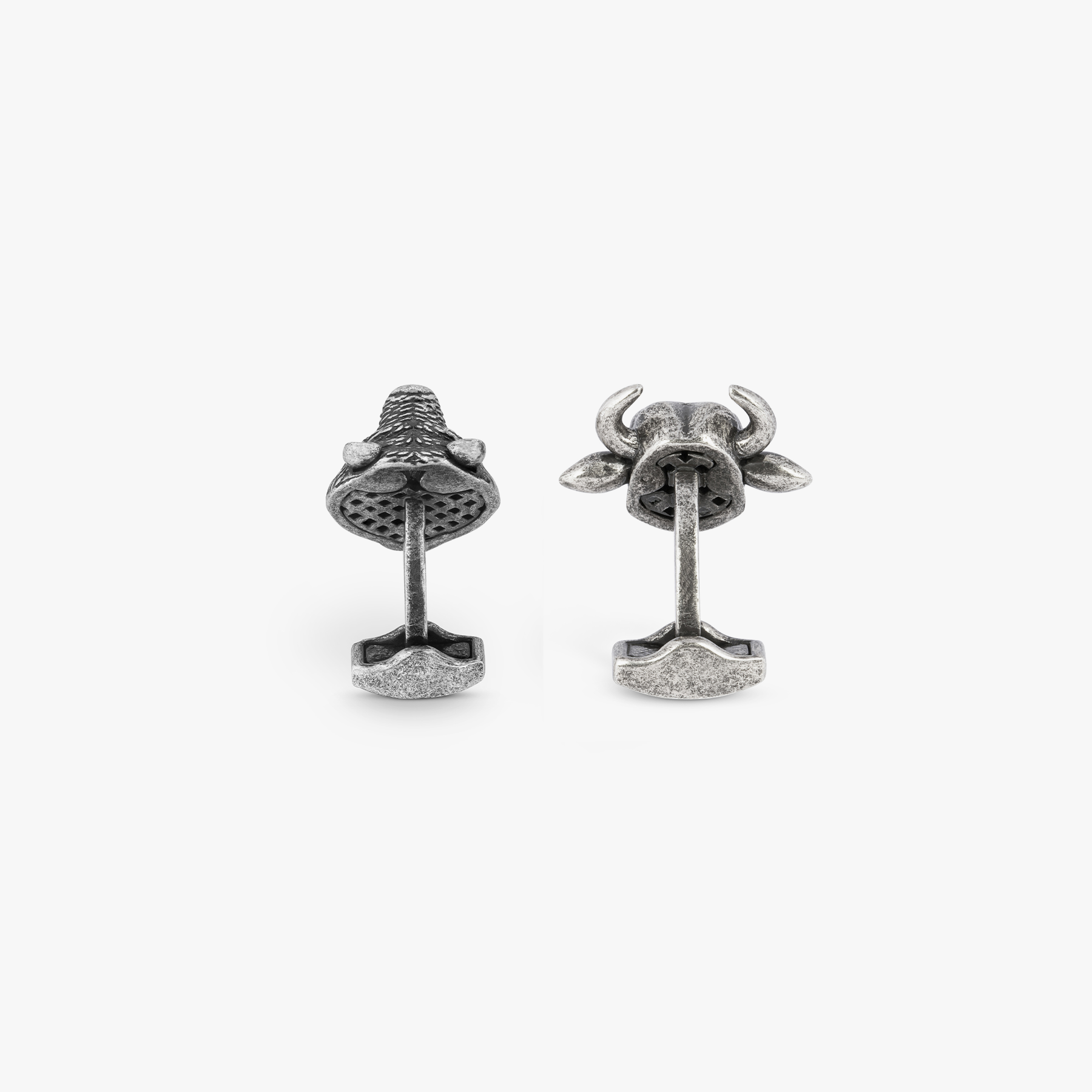 Bear And Bull Mechanical Cufflinks With Swarovski Elements In Oxidised  Silver