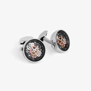 Vintage Gear Watch Cufflinks In Silver With Rhodium Plated Steel (Limited Edition)