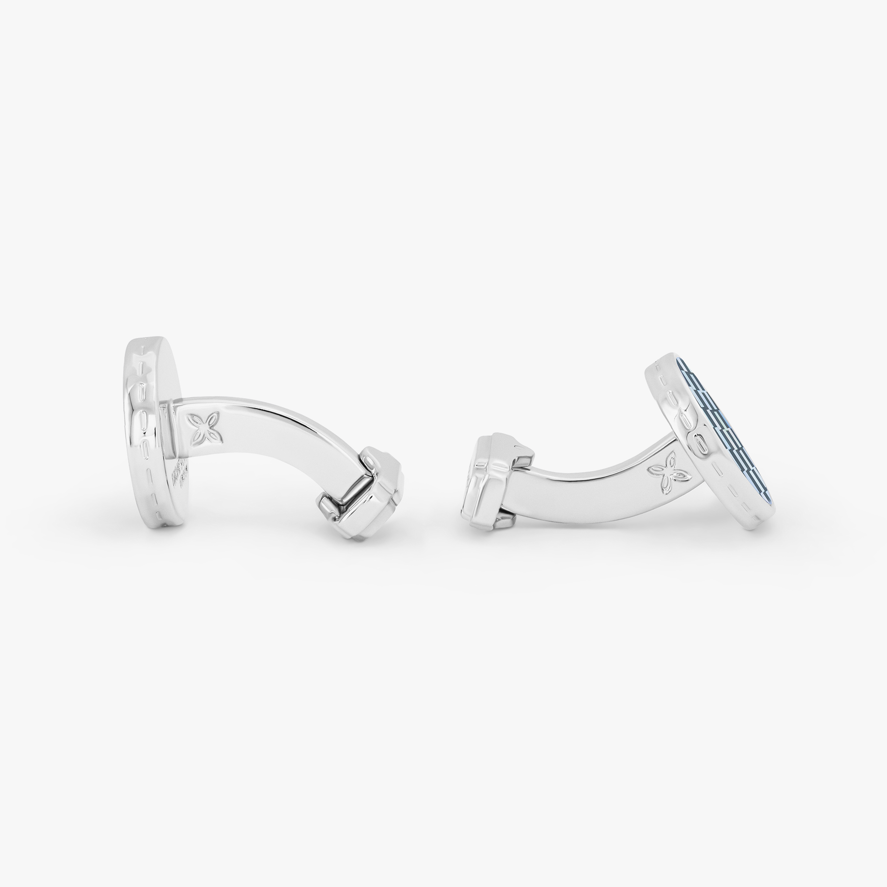 Thompson Black White Bronze Plated  Mosaic Semi Precious Cufflinks