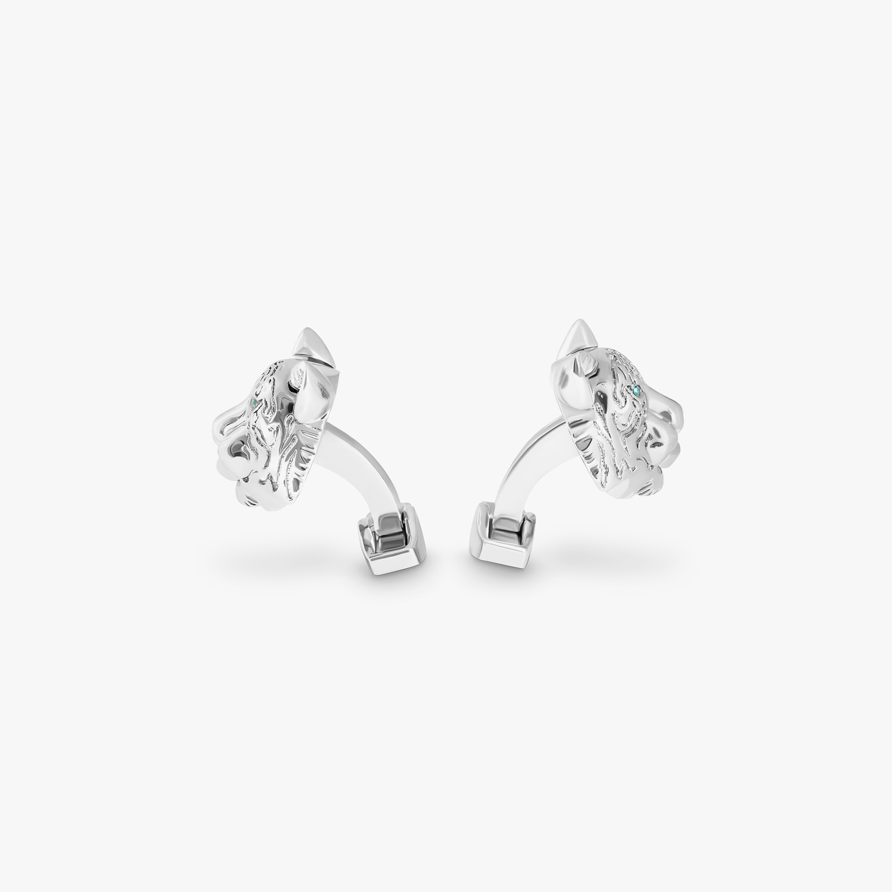 Water Tiger mechanical cufflinks with blue Swarovski elements