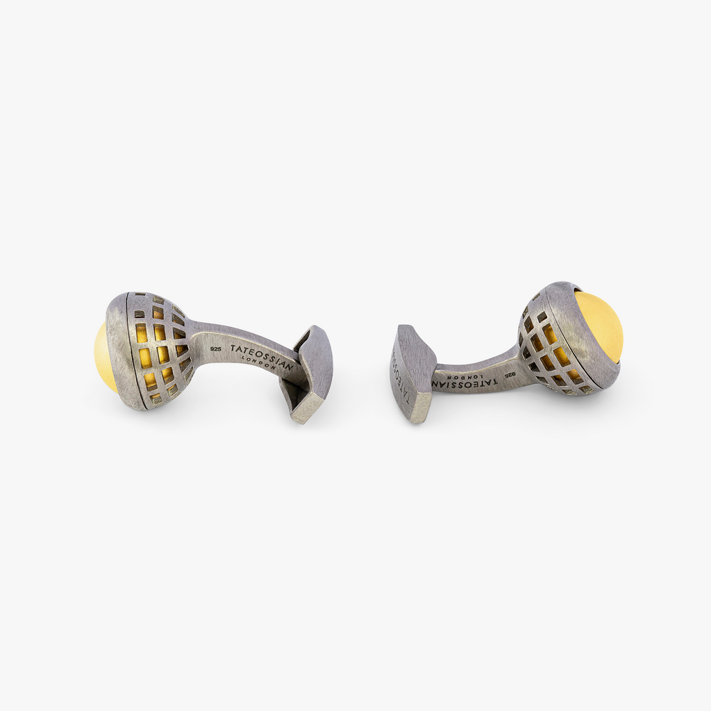 Yellow gold plated sterling silver Revolve cufflinks