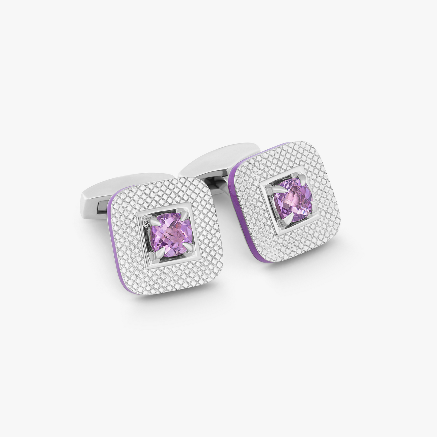 Refratto Cufflinks in Sterling Silver With Amertrine