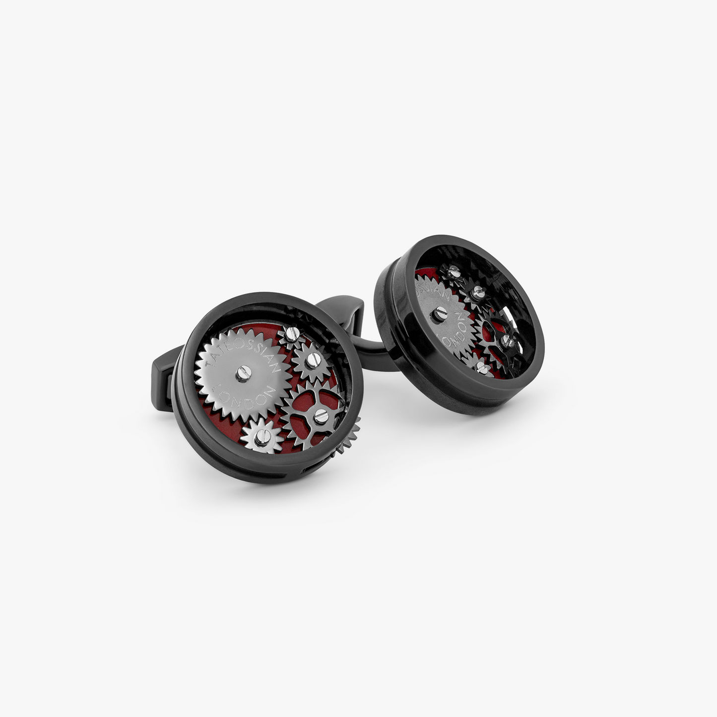 Red IP Plated Carousel Gear Nuovo Cufflinks