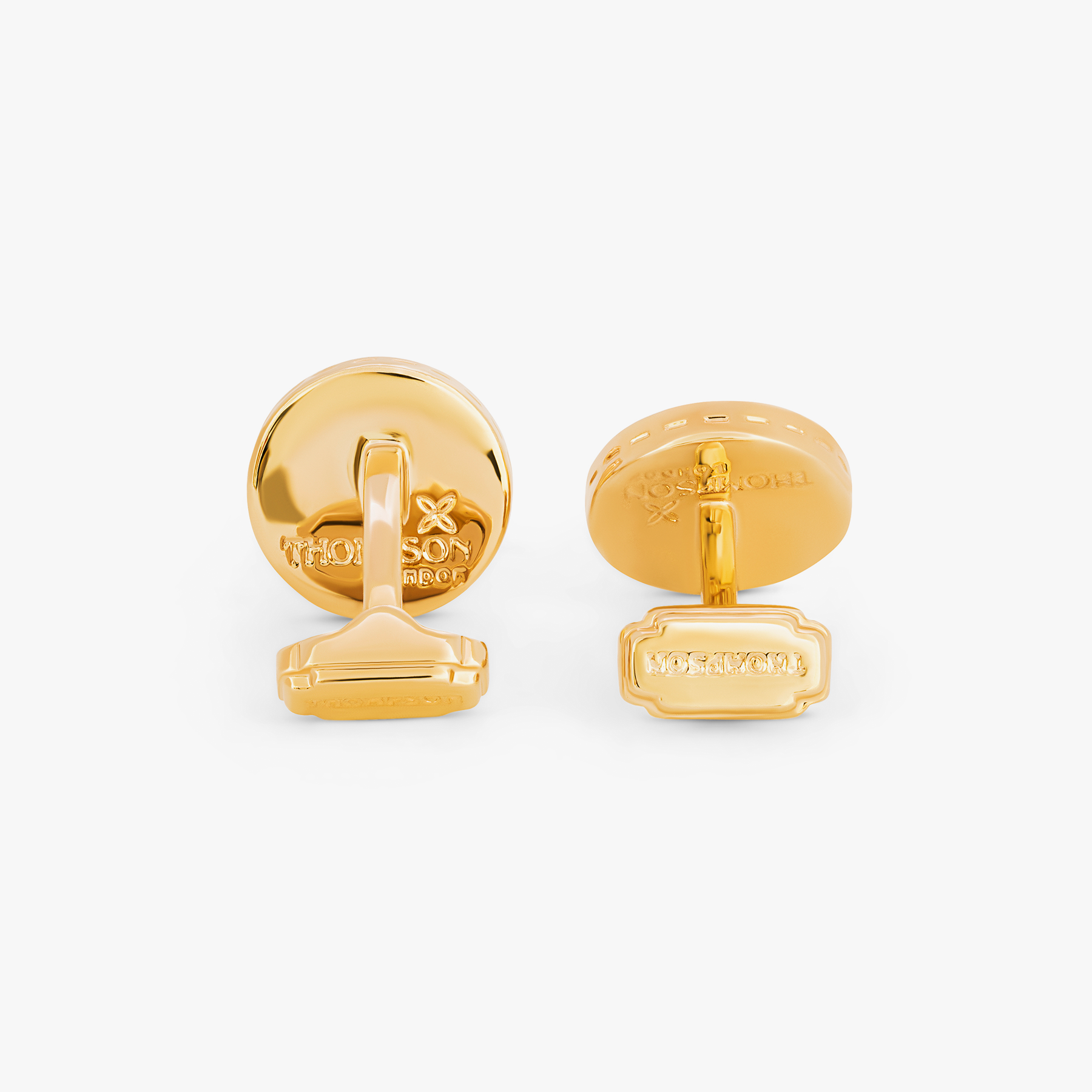 THOMPSON Tambor Cufflinks In Yellow Gold Plated and White MOP