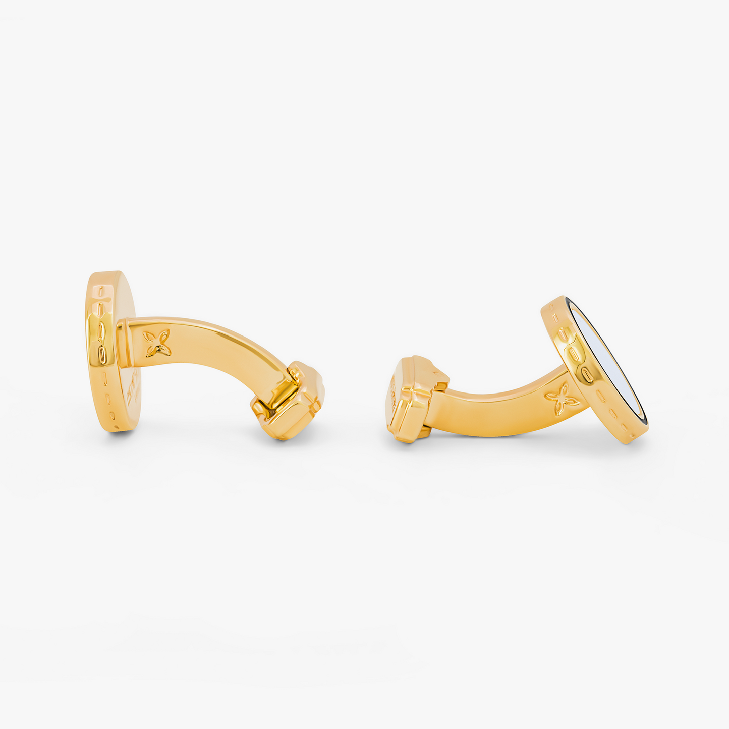 THOMPSON Tambor Cufflinks In Yellow Gold Plated and White MOP