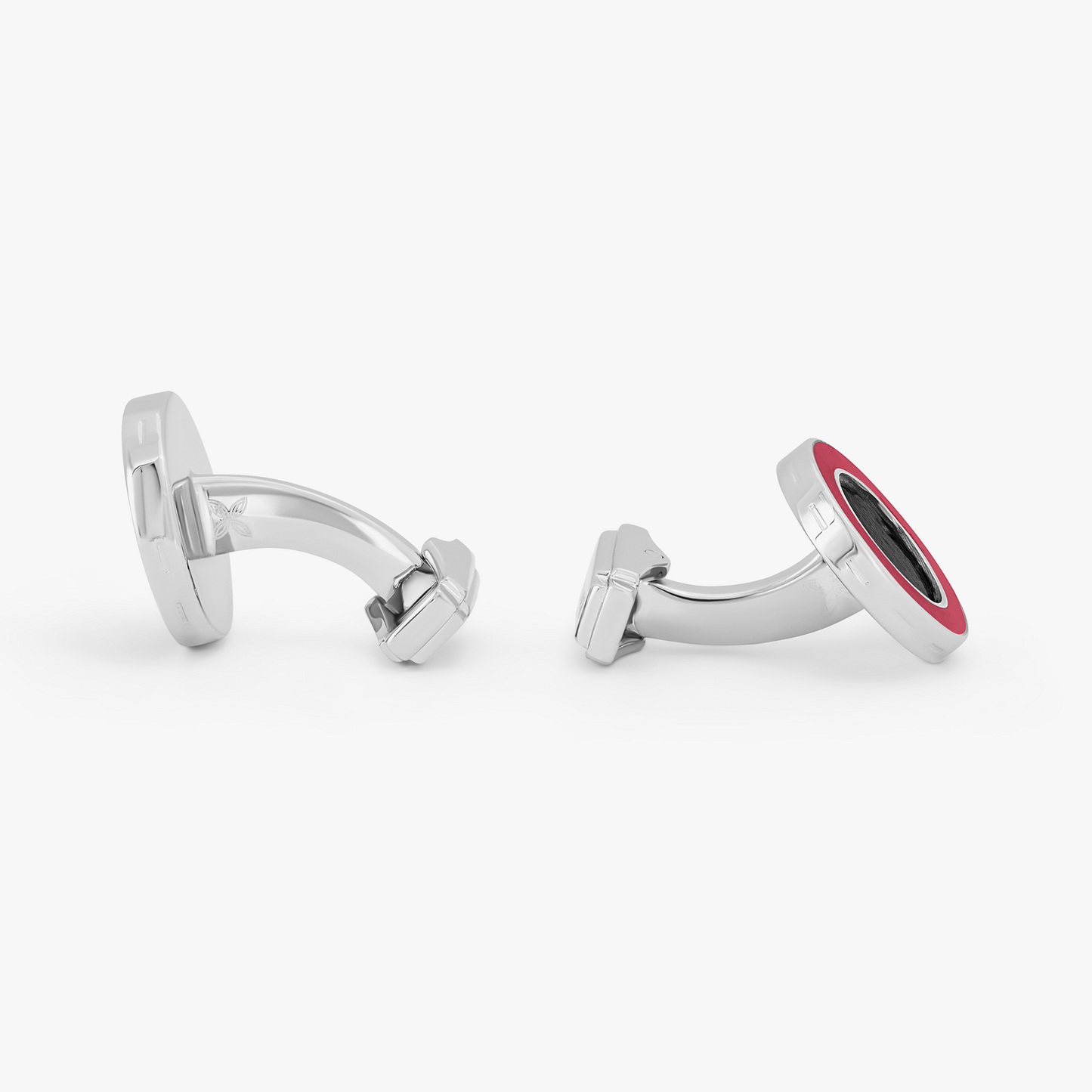 Thompson Red Palladium Plated Carbon Redondo Cufflinks                                     