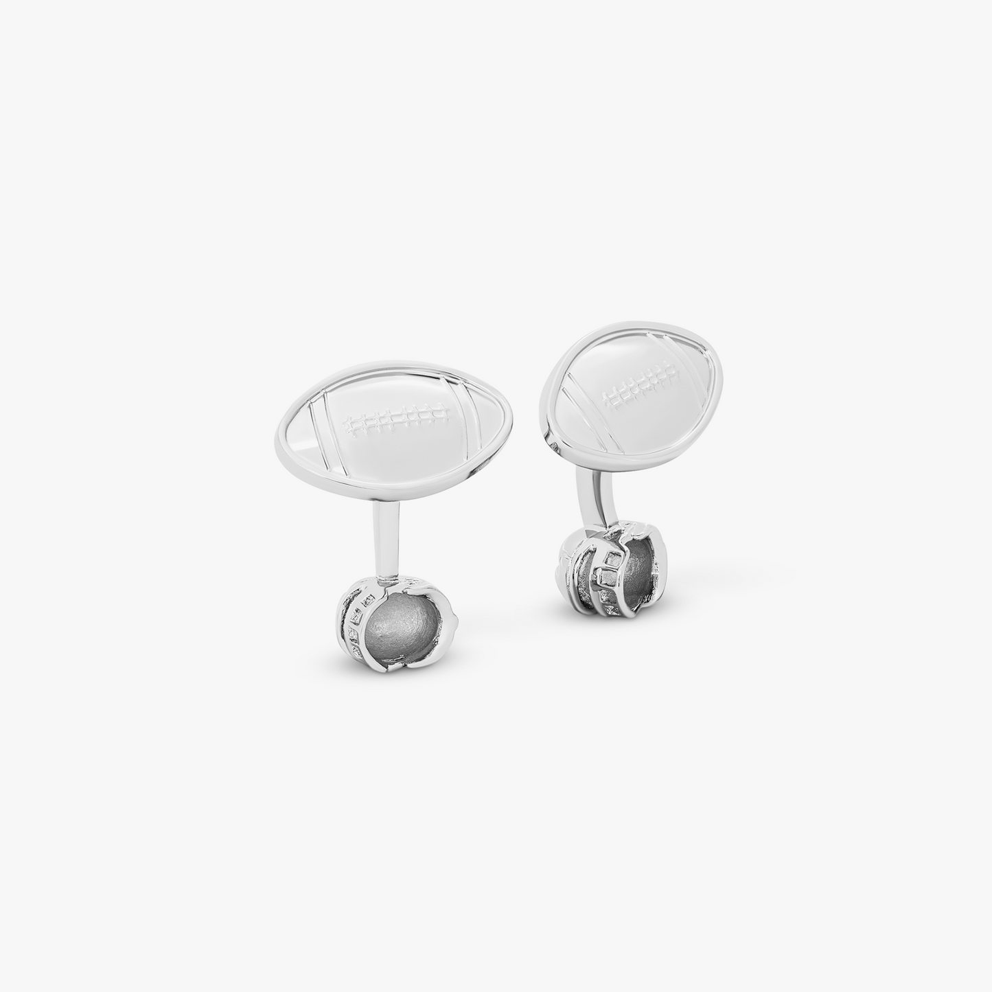 Thompson Silver Palladium Plated Compete American Football Cufflinks