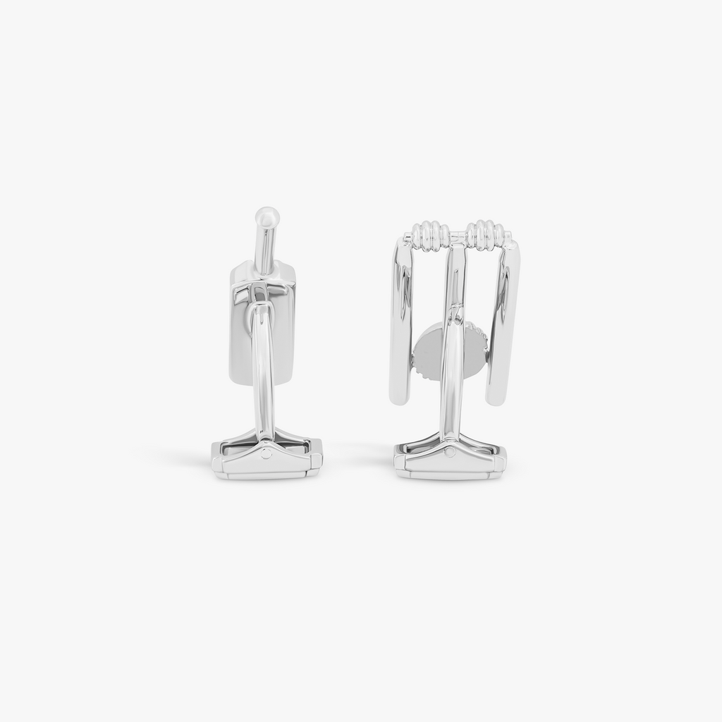 Thompson Silver Palladium Plated Compete Cricket Cufflinks