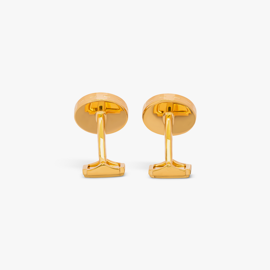 Thompson Yellow Gold Plated Tancho Crane Cufflinks