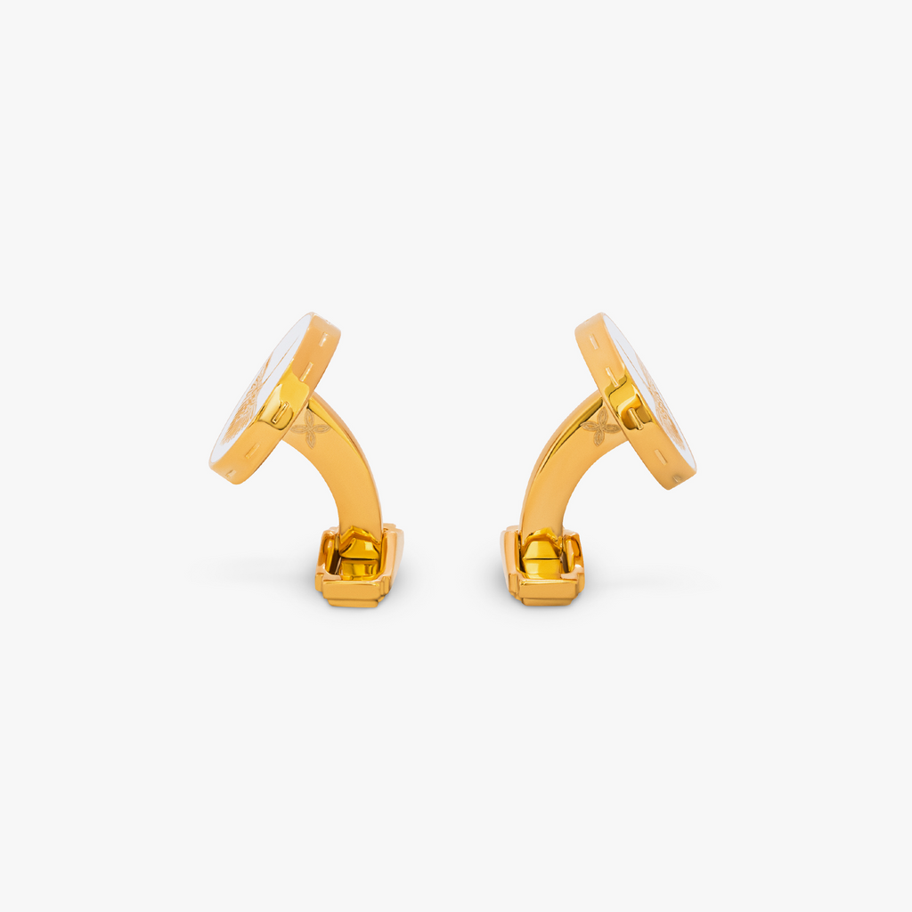Thompson Yellow Gold Plated Tancho Crane Cufflinks