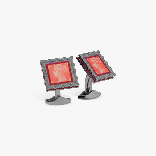 Red Gunmetal Regalia Victoria Cufflinks