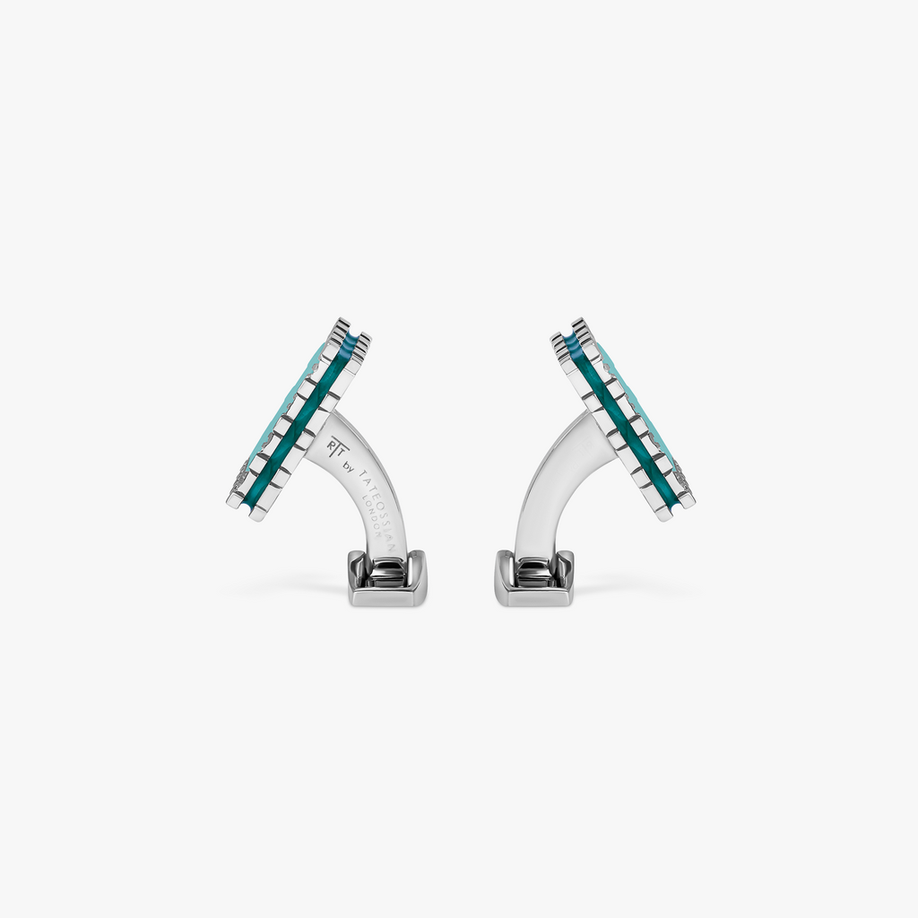 Green Palladium Plated Regalia Victoria Cufflinks