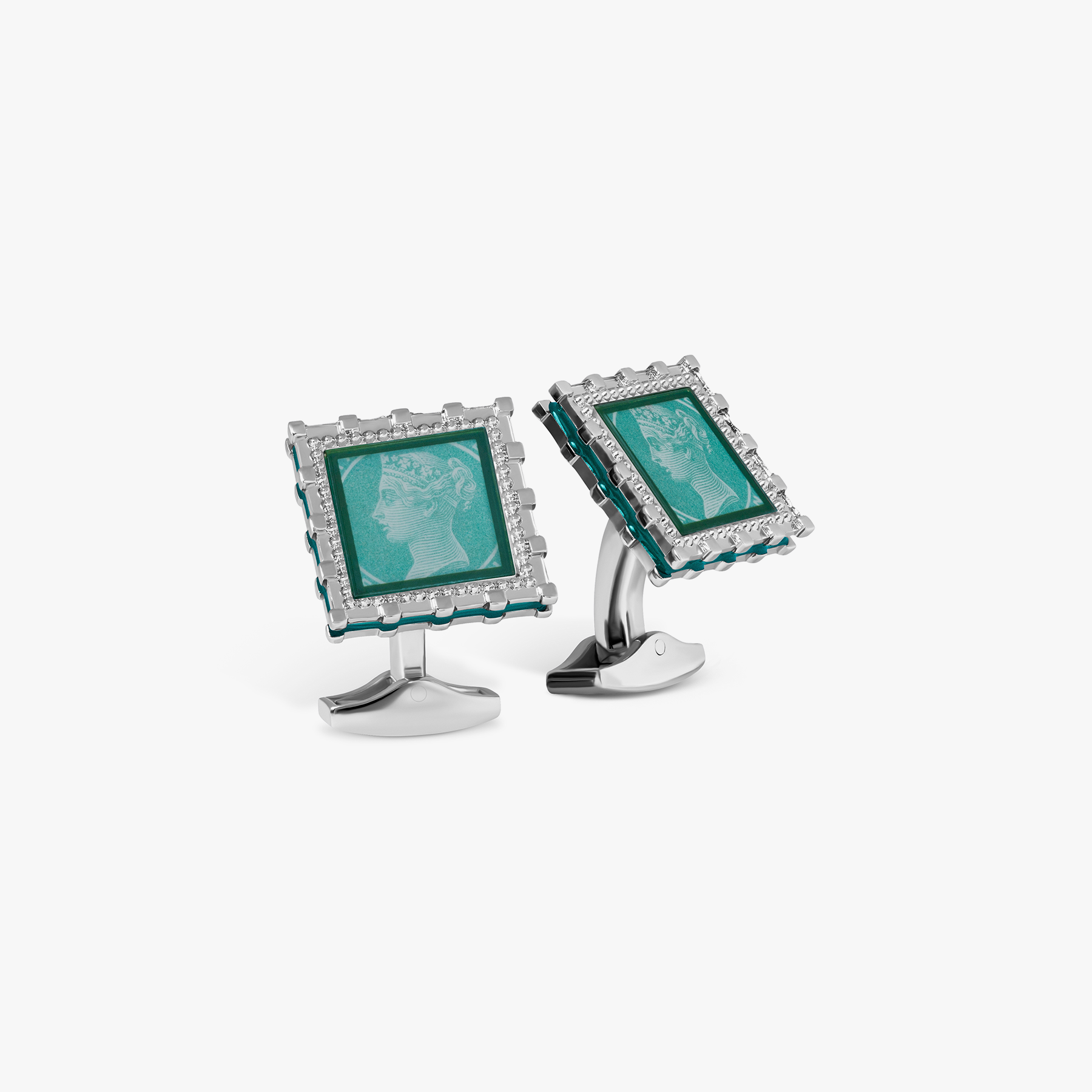 Green Palladium Plated Regalia Victoria Cufflinks