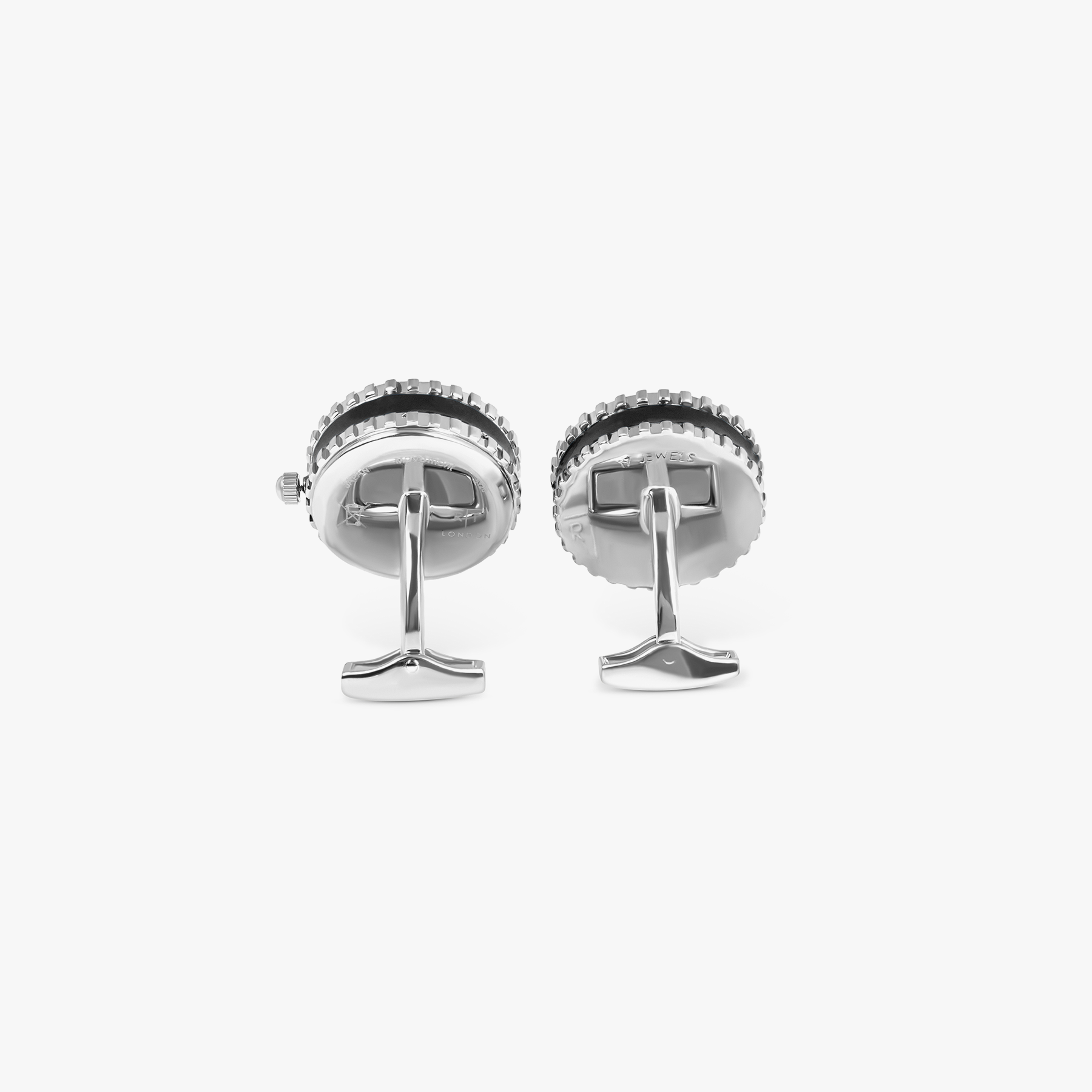 Vintage Heritage Skeleton Watch Cufflinks In Palladium Plated Silver