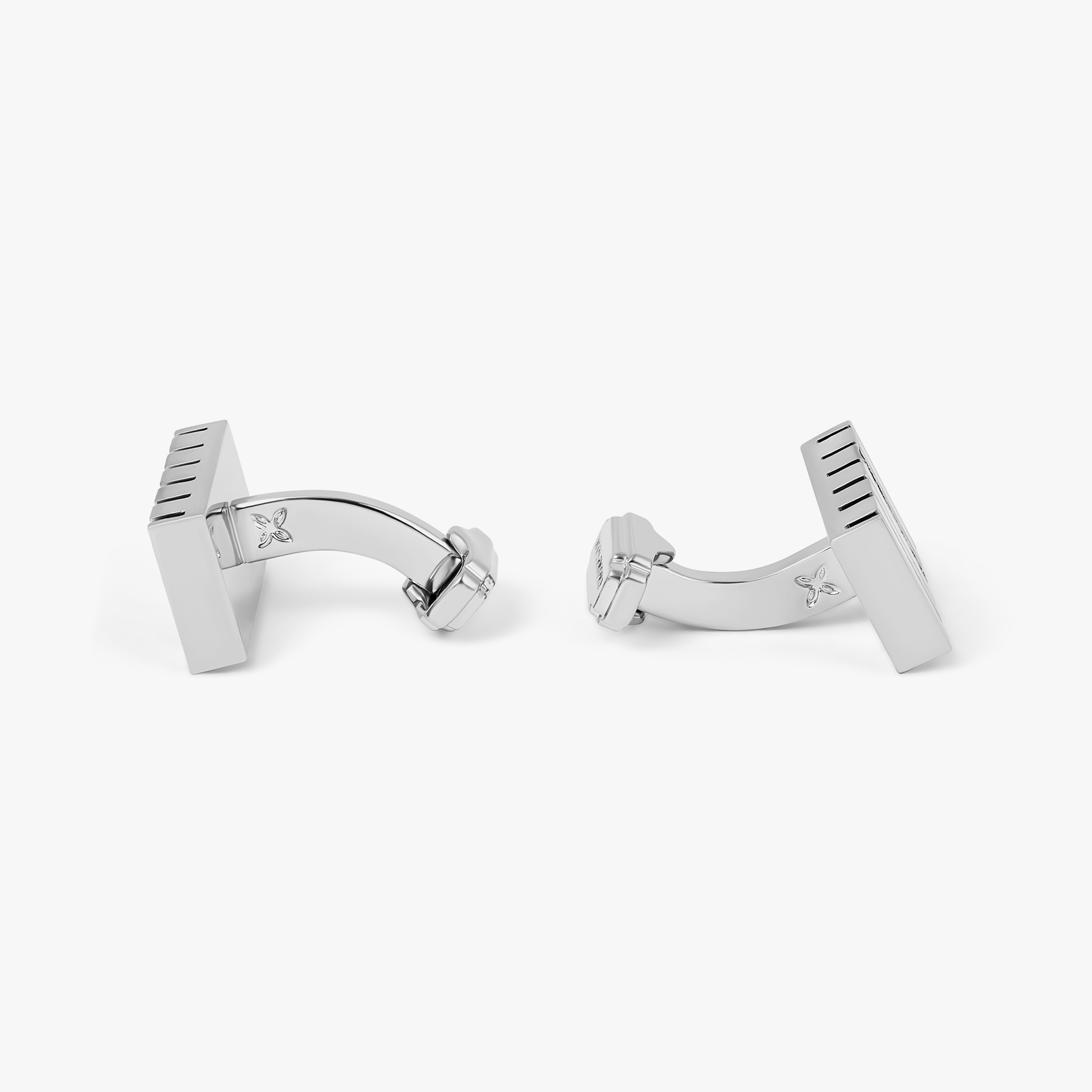 THOMPSON CZ Stripes Bar Cufflinks In Palladium Plated