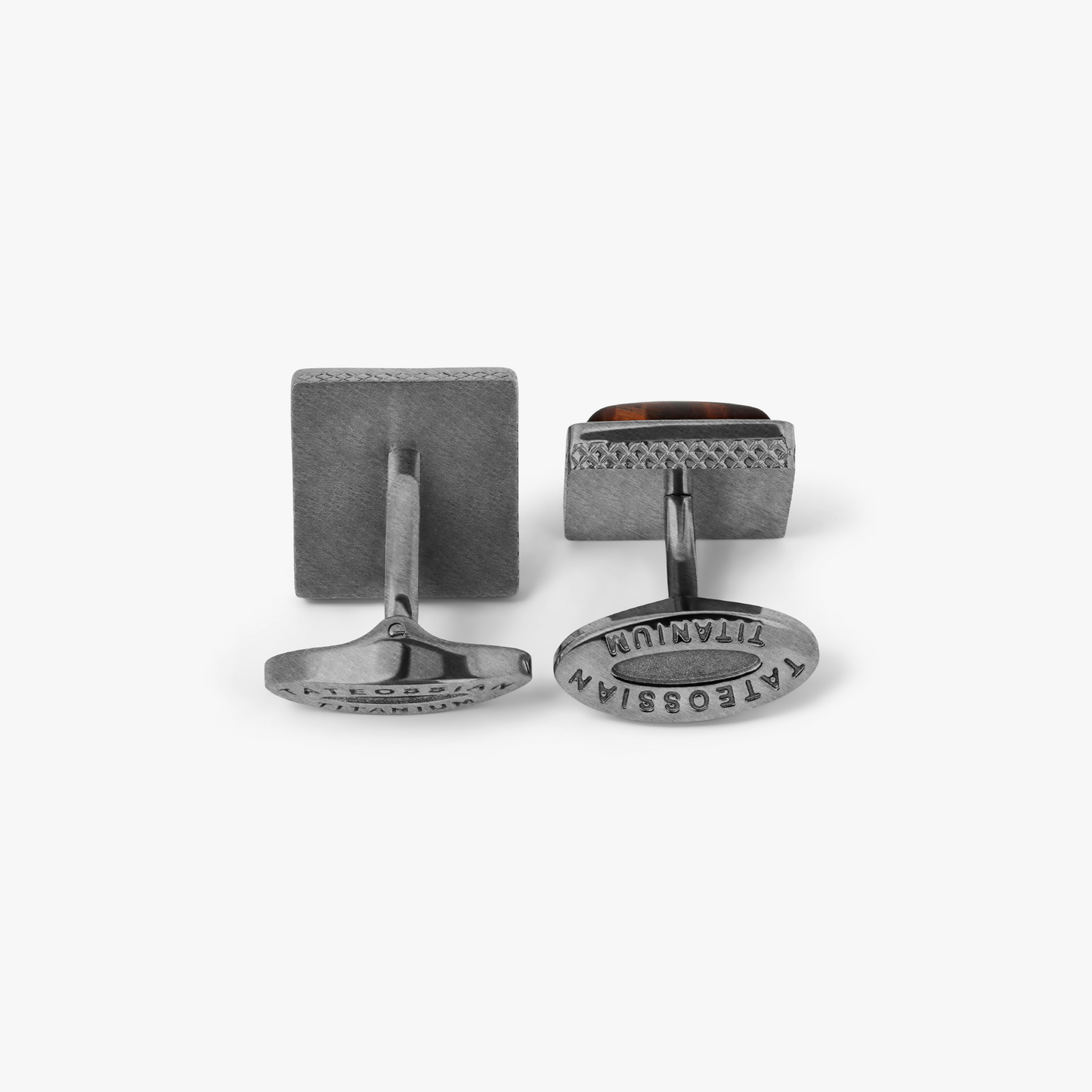 Titanium Classic Cufflinks With Red Tiger Eye