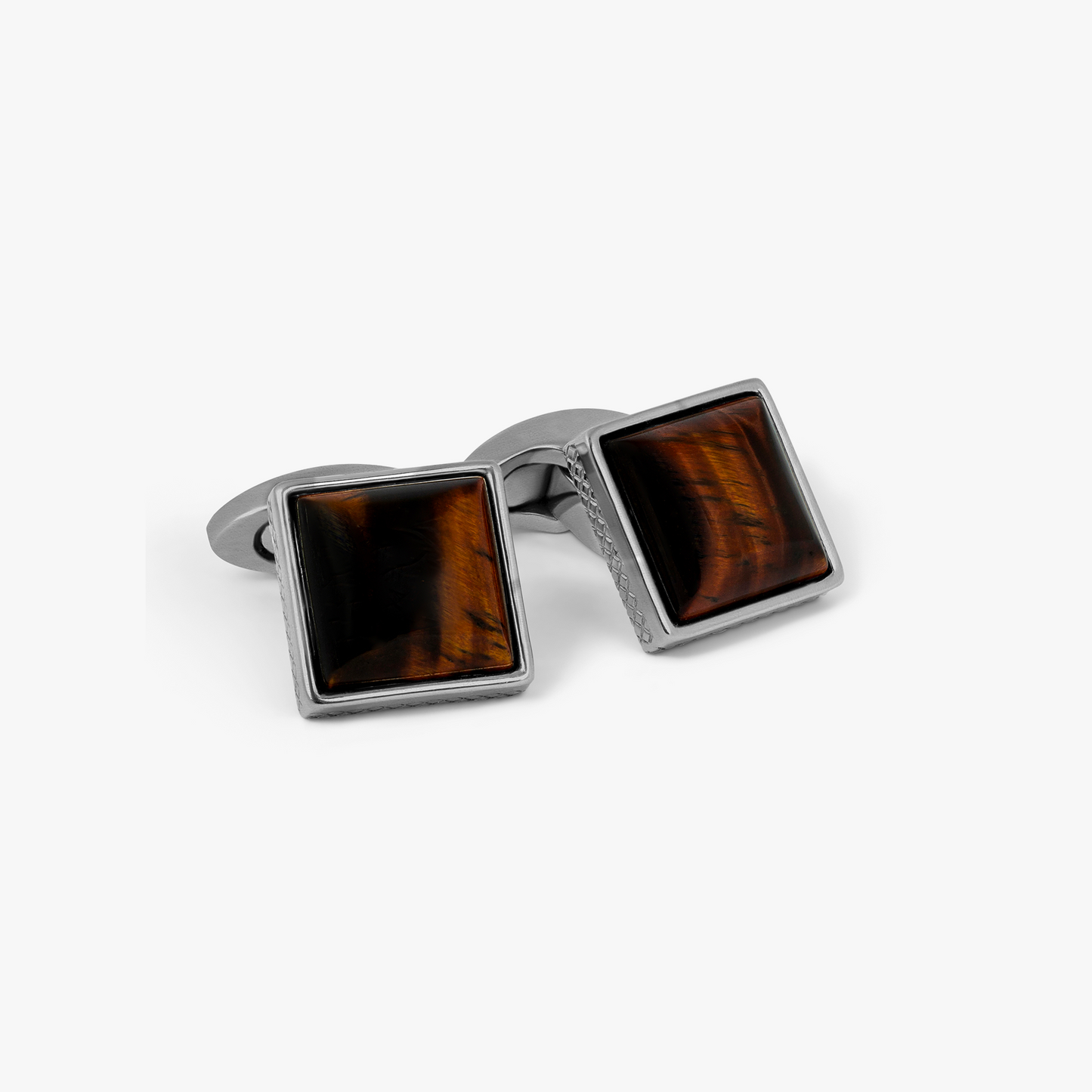 Titanium Classic Cufflinks With Red Tiger Eye