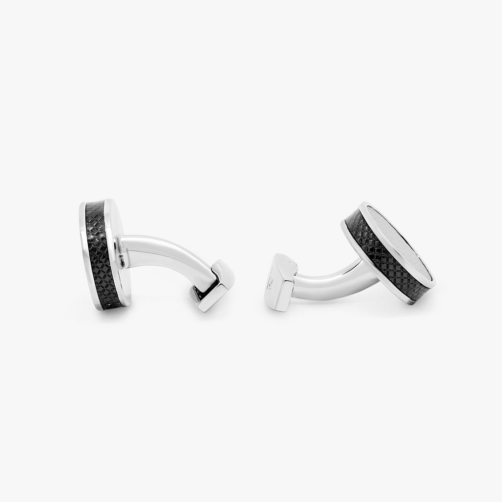 Carbon Tablet cufflinks with Palladium plated & Carbon Fibre