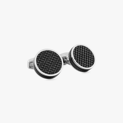 Skull cufflink with black carbon fibre – Tateossian USA