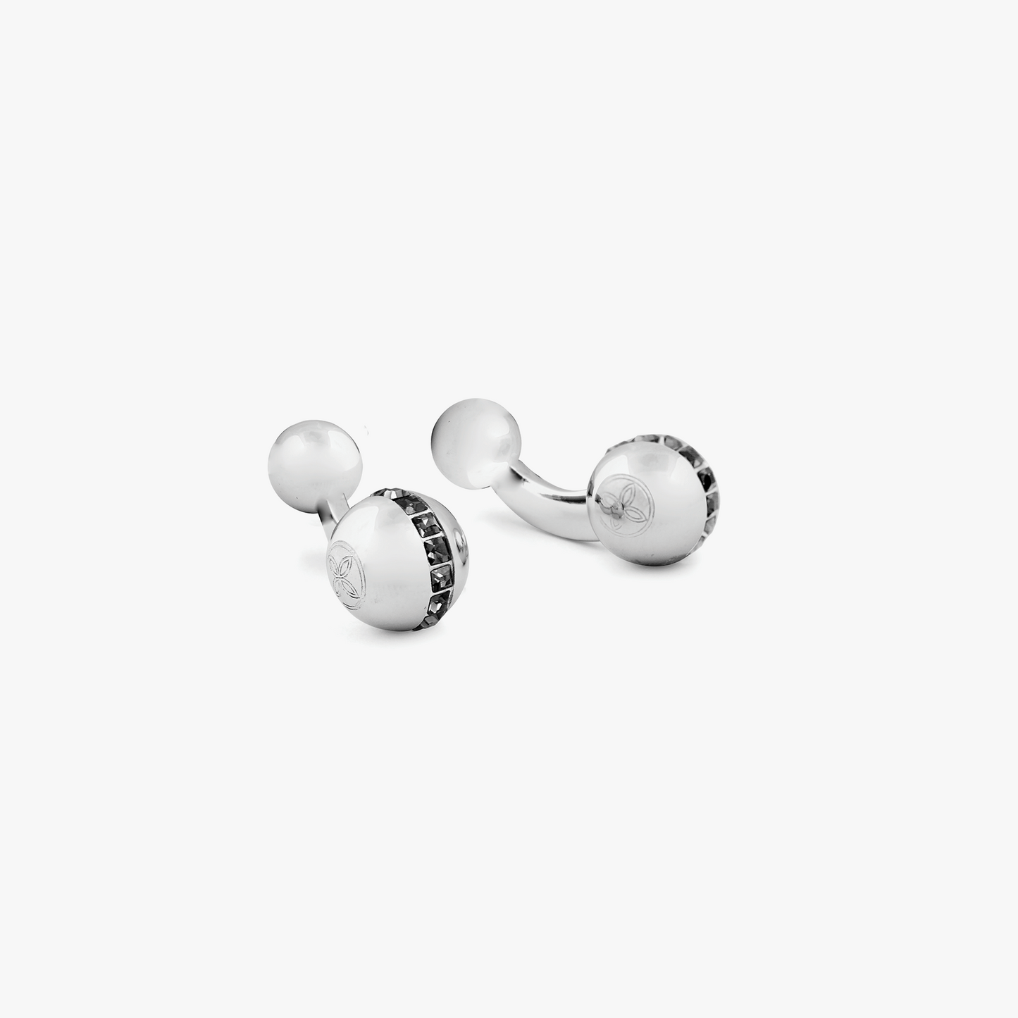 THOMPSON Sphere Dumbbell cufflinks with Swarovski elements