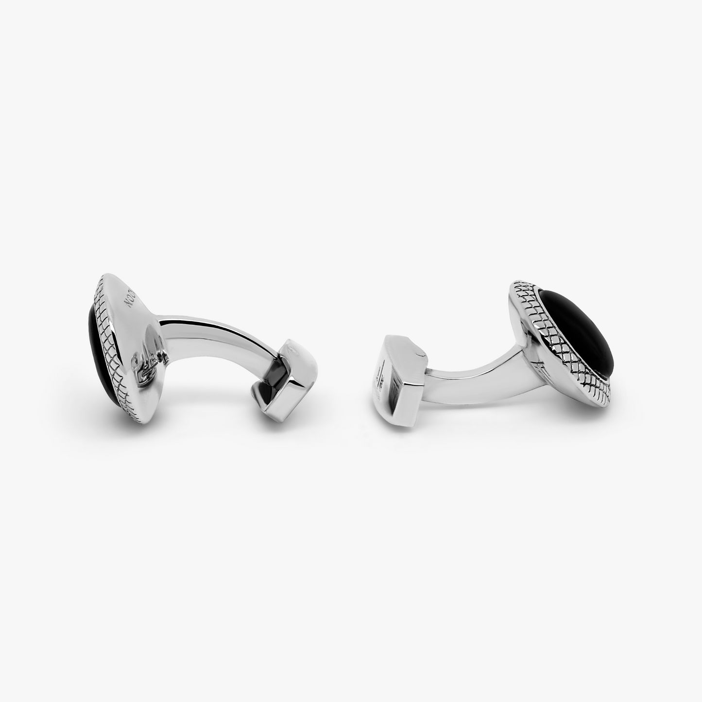 Bullseye Cufflinks in Palladium Plated with Onyx