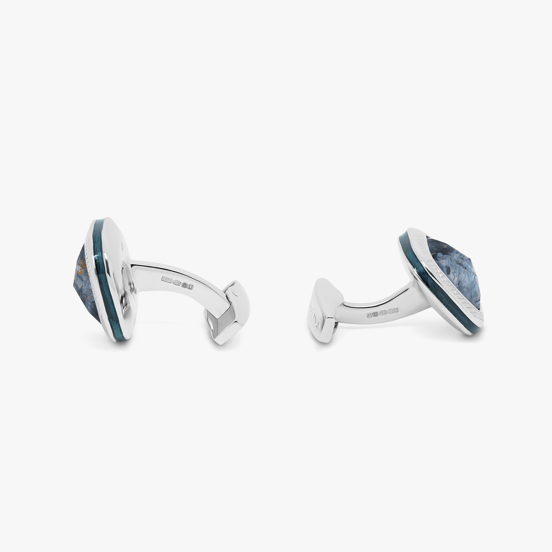 Pietersite Doppione Cushion cufflinks in sterling silver