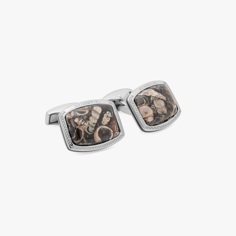 Turritella Agate Cufflinks In Sterling Silver (Limited Edition)