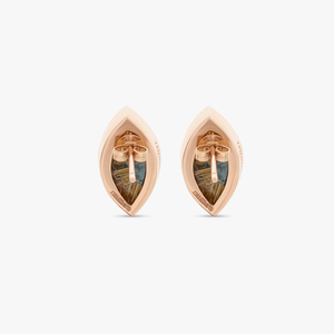 Golden rutile star quarts earrings in 14K rose gold (UK) 3
