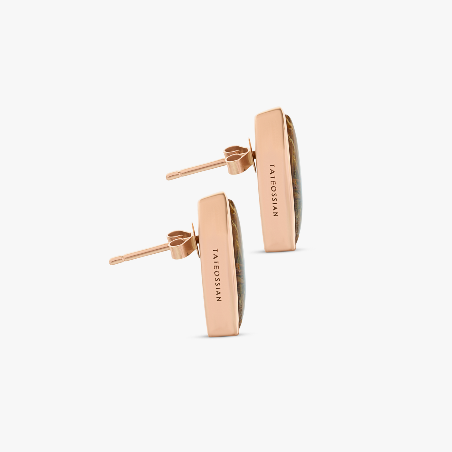 Golden rutile star quarts earrings in 14K rose gold (UK) 2