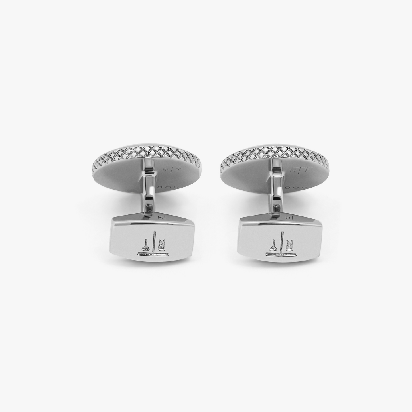 Aries cufflinks with rhodium finish