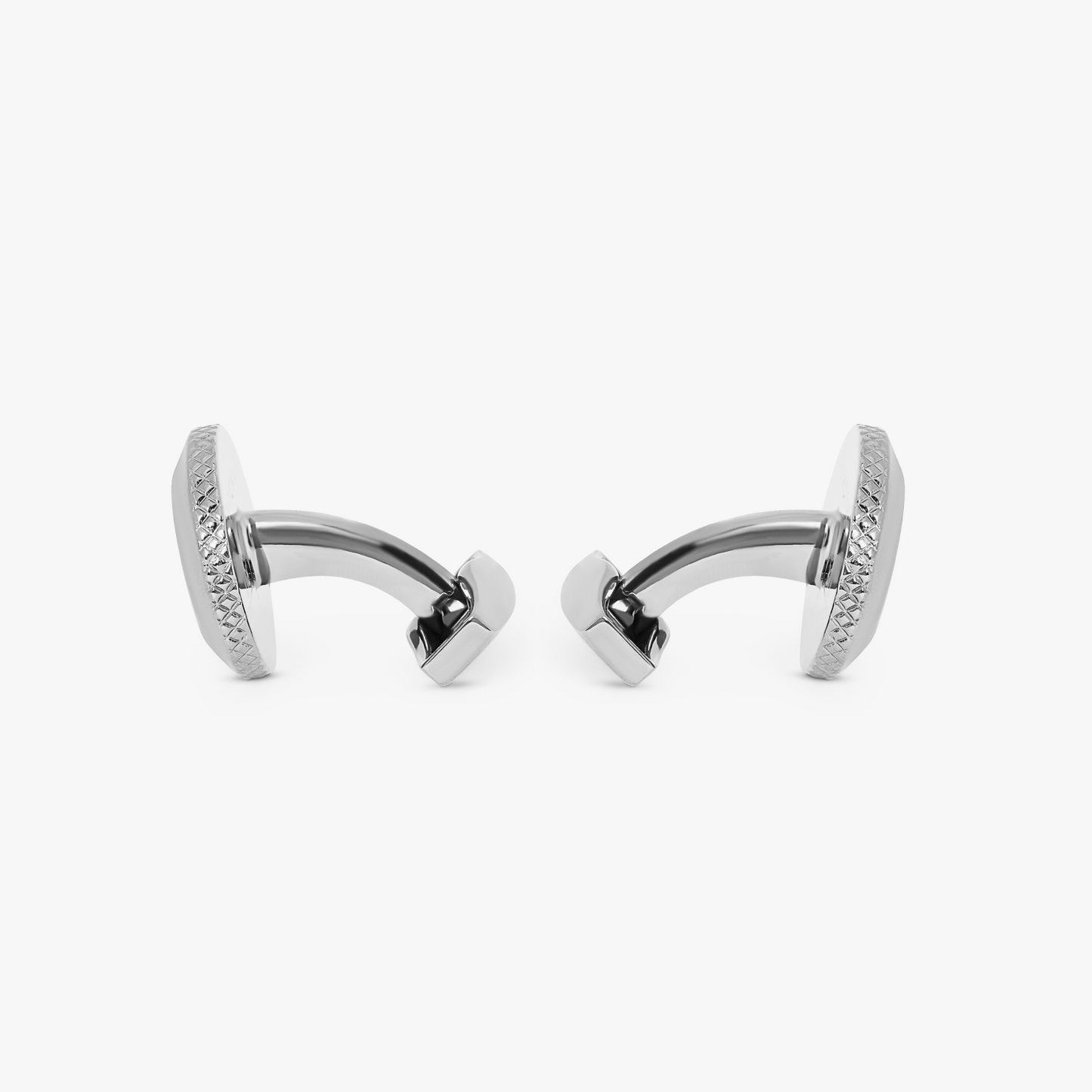 Leo cufflinks with rhodium finish