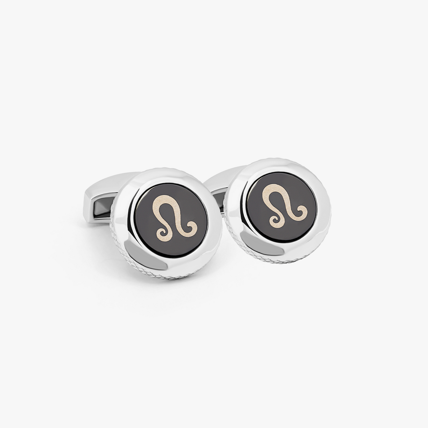 Leo cufflinks with rhodium finish