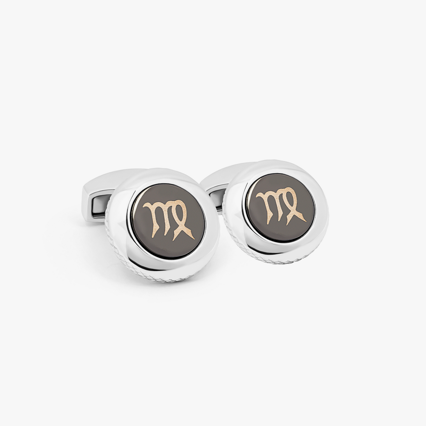 Virgo cufflinks with rhodium finish