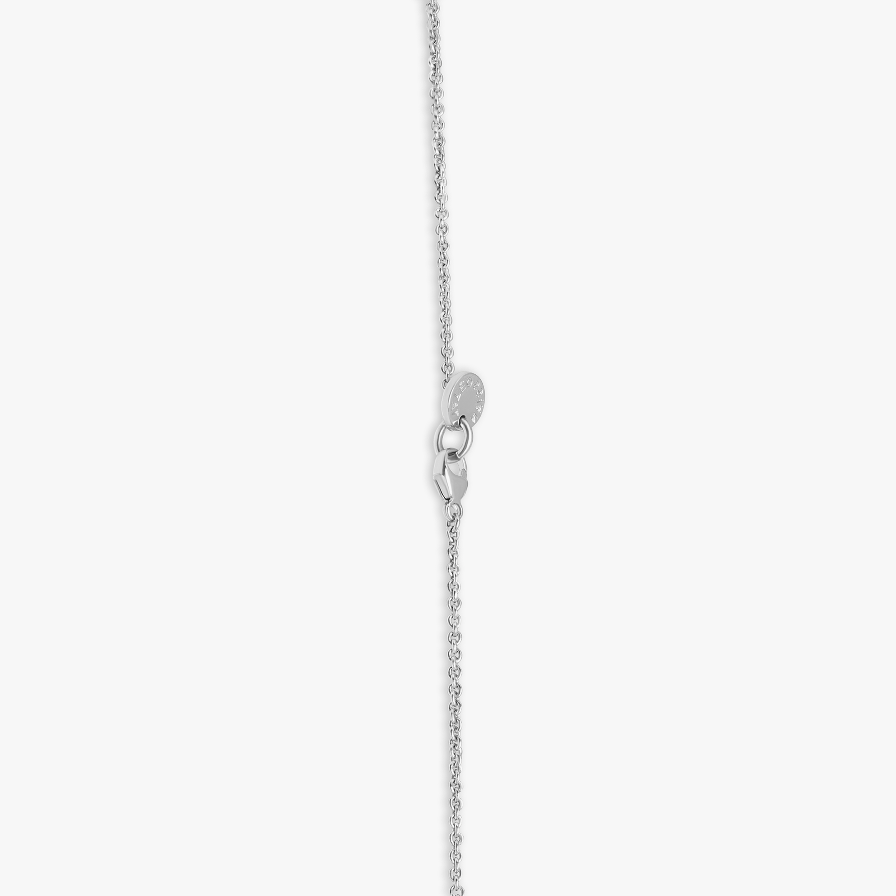 Sterling silver Pebble white diamond necklace with black diamonds