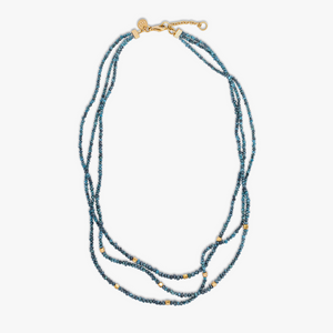 Rough blue diamond necklace with 18k gold