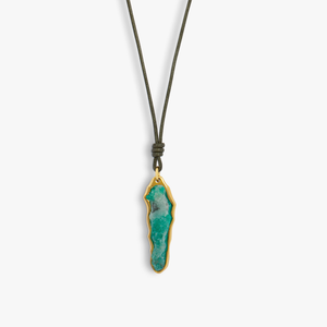 Rough Emerald (35.40ct) pendant in 18k yellow gold