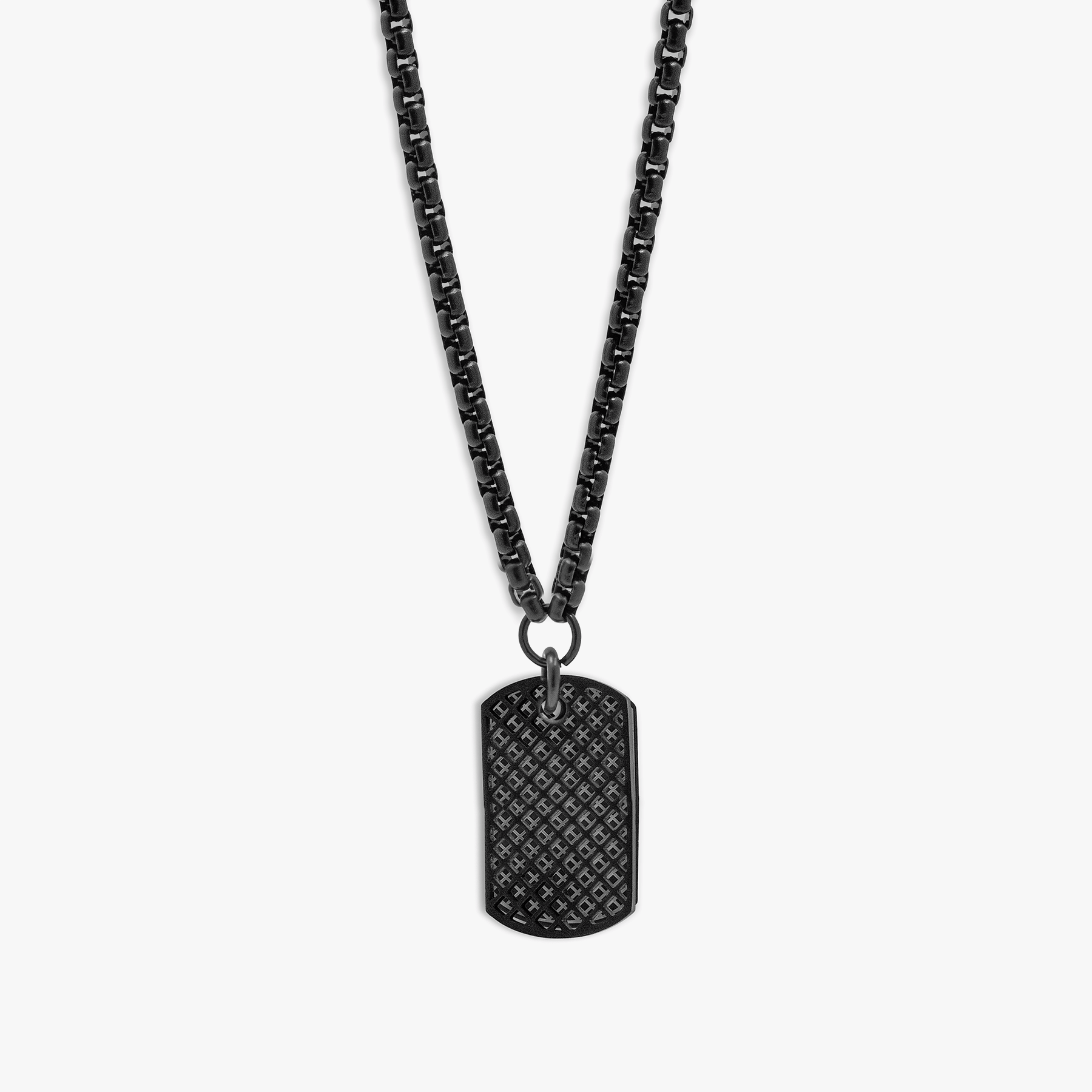 Black dog tag deals pendant