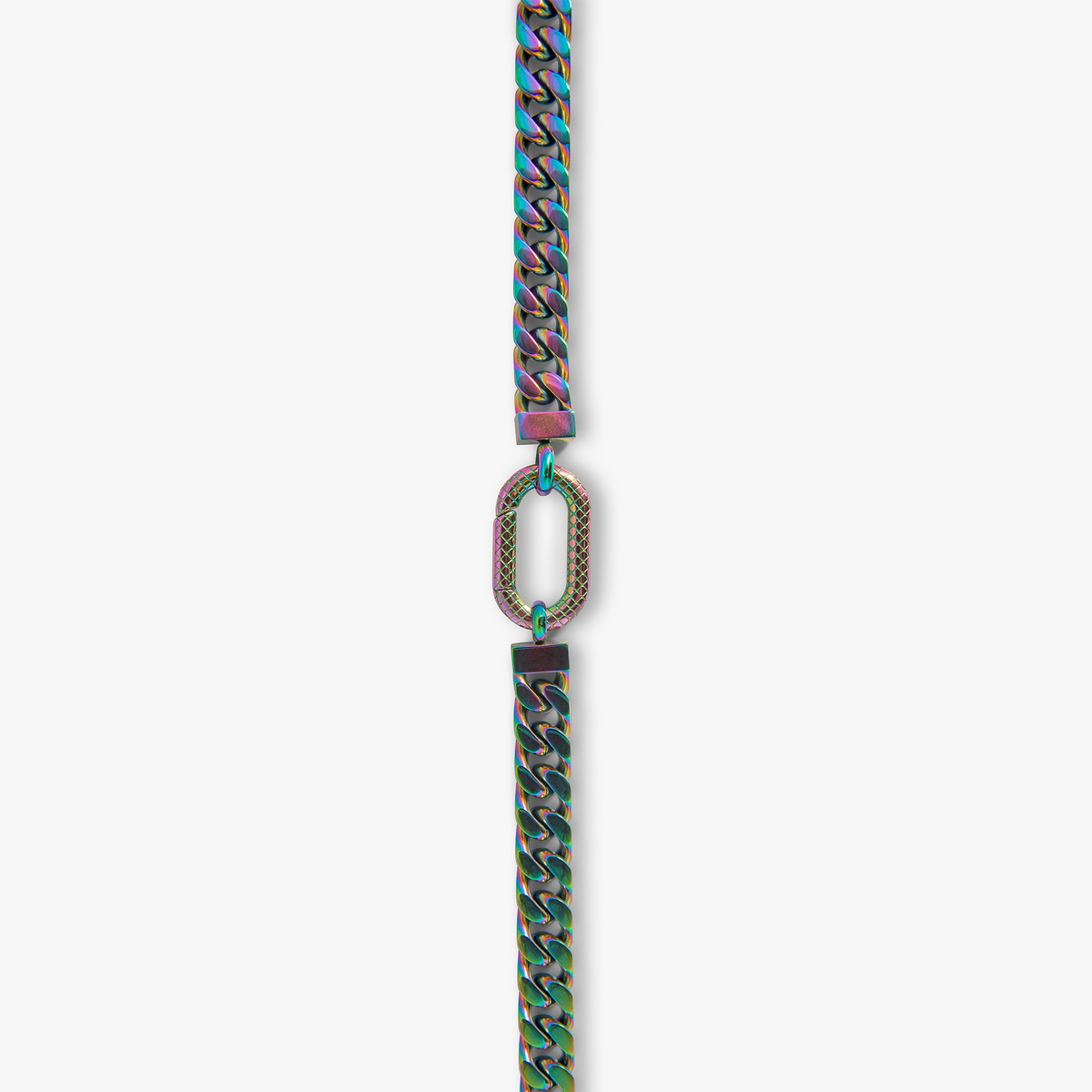 Multi-Colour Iridescent Stainless Steel Kaleidoscope Amulet Necklace in IP Iridescent plated stainle
