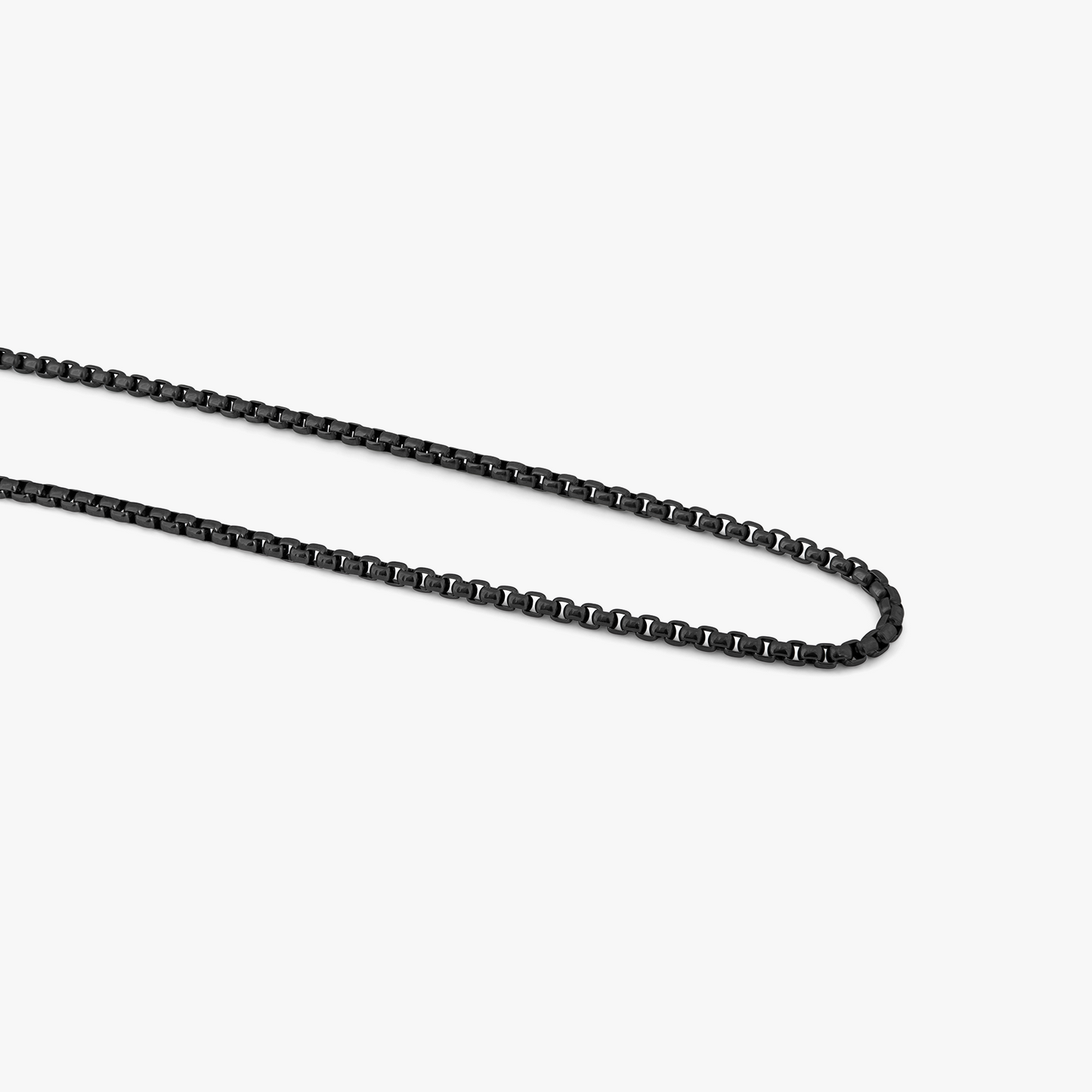 Classic Box Chain Necklace In Black IP Plated Stainless Steel