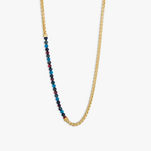 Sennit Catena Beaded Necklace In Yellow Gold Plated