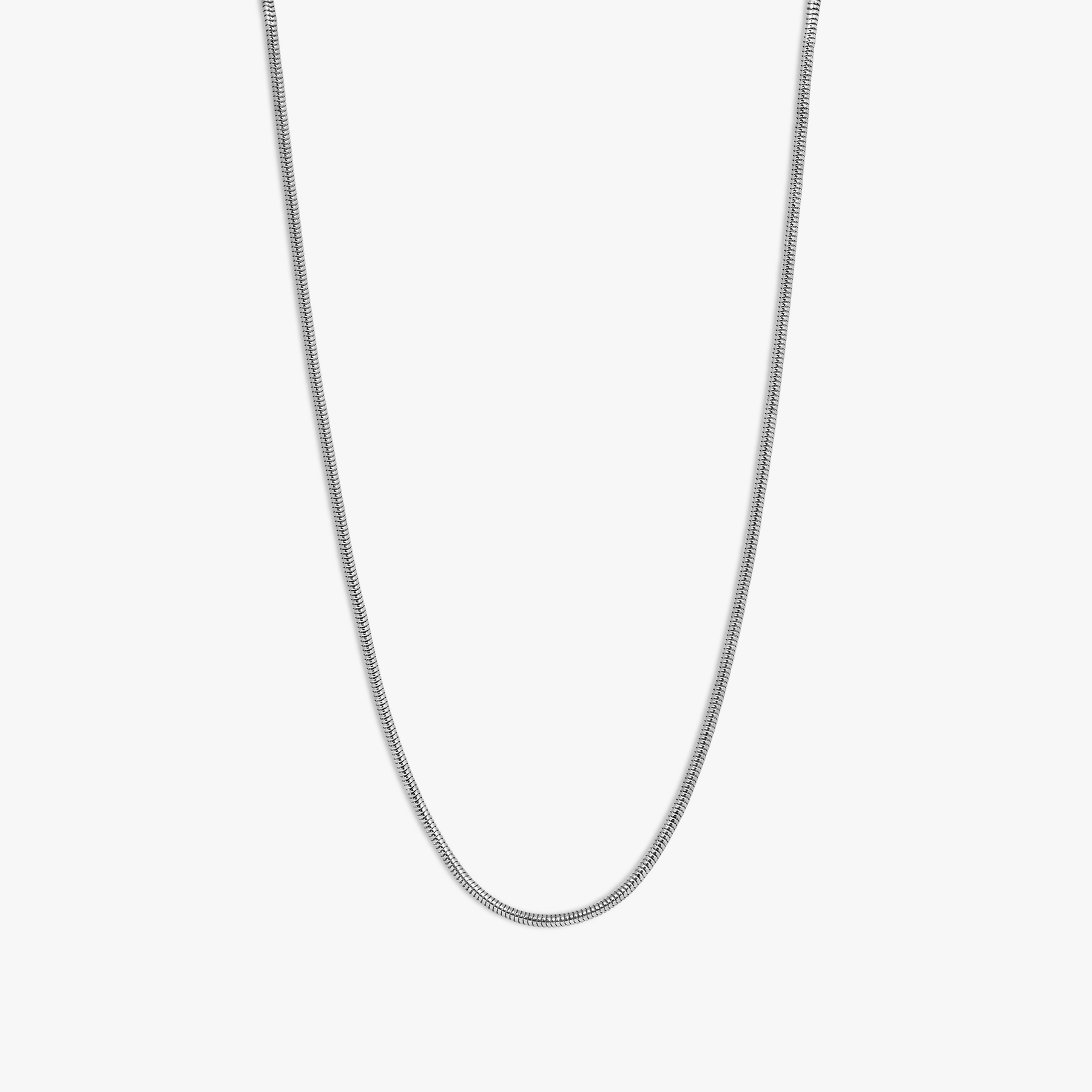 Serpente 2.4MM Snake Chain Necklace In Rhodium Plated Silver