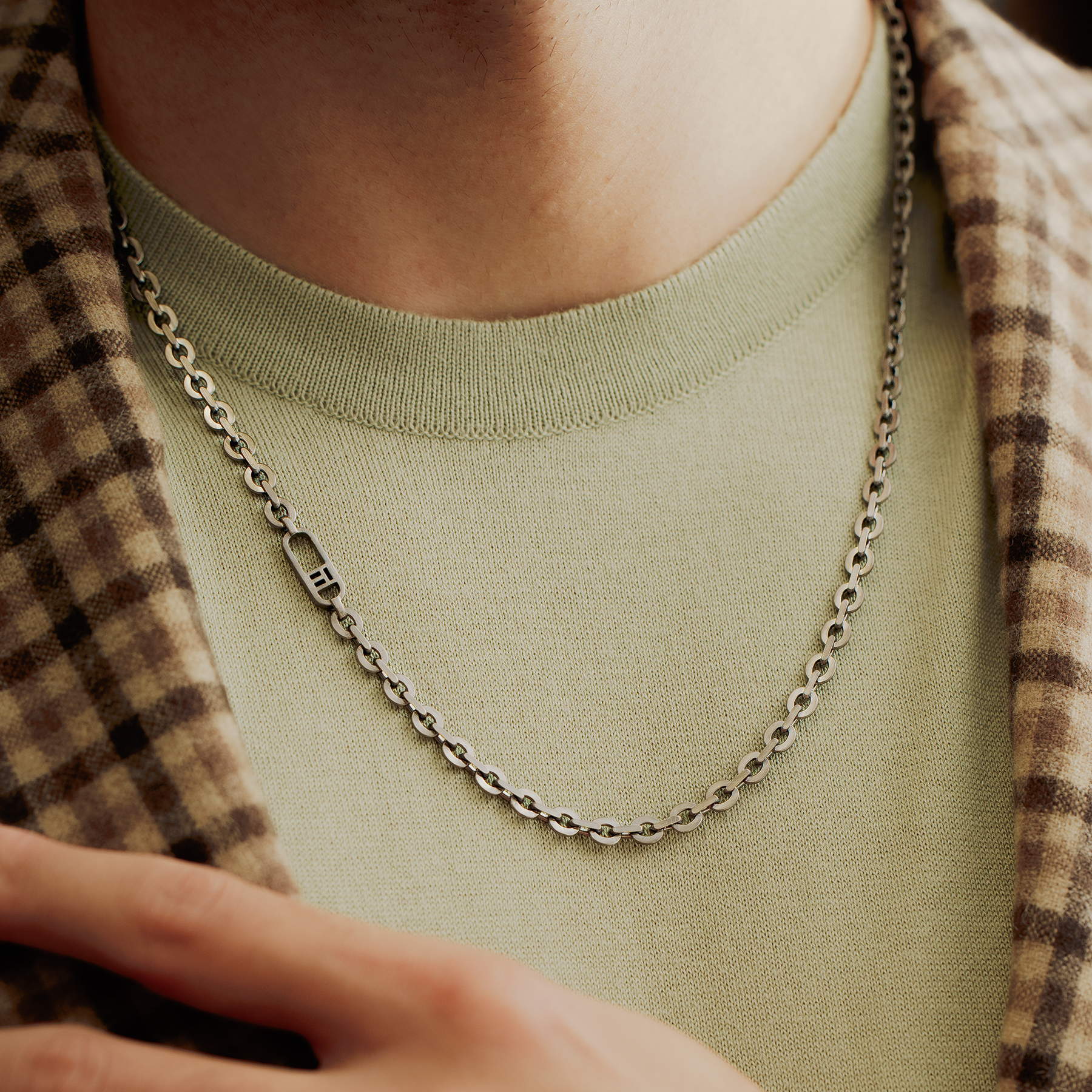 Rogato Signifier Necklace In Oxidised Silver