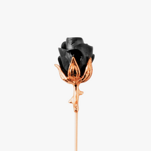 Rose Lapel Pin In Rose Gold With Gunmetal Plated