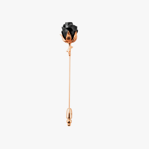 Rose Lapel Pin In Rose Gold With Gunmetal Plated