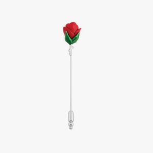 Rose Lapel Pin In Palladium Plated