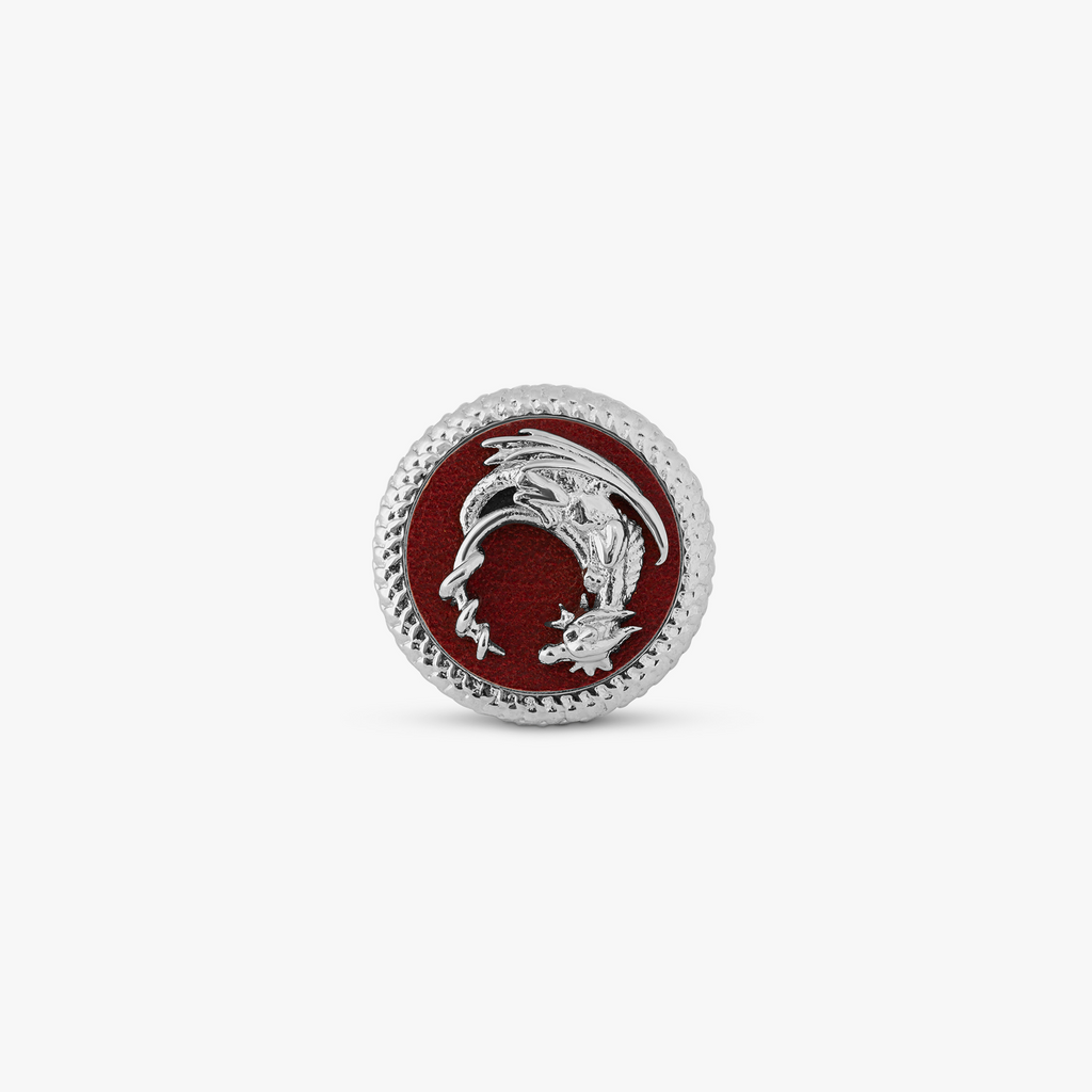 Sleeping Dragon Pin In Palladium Plated