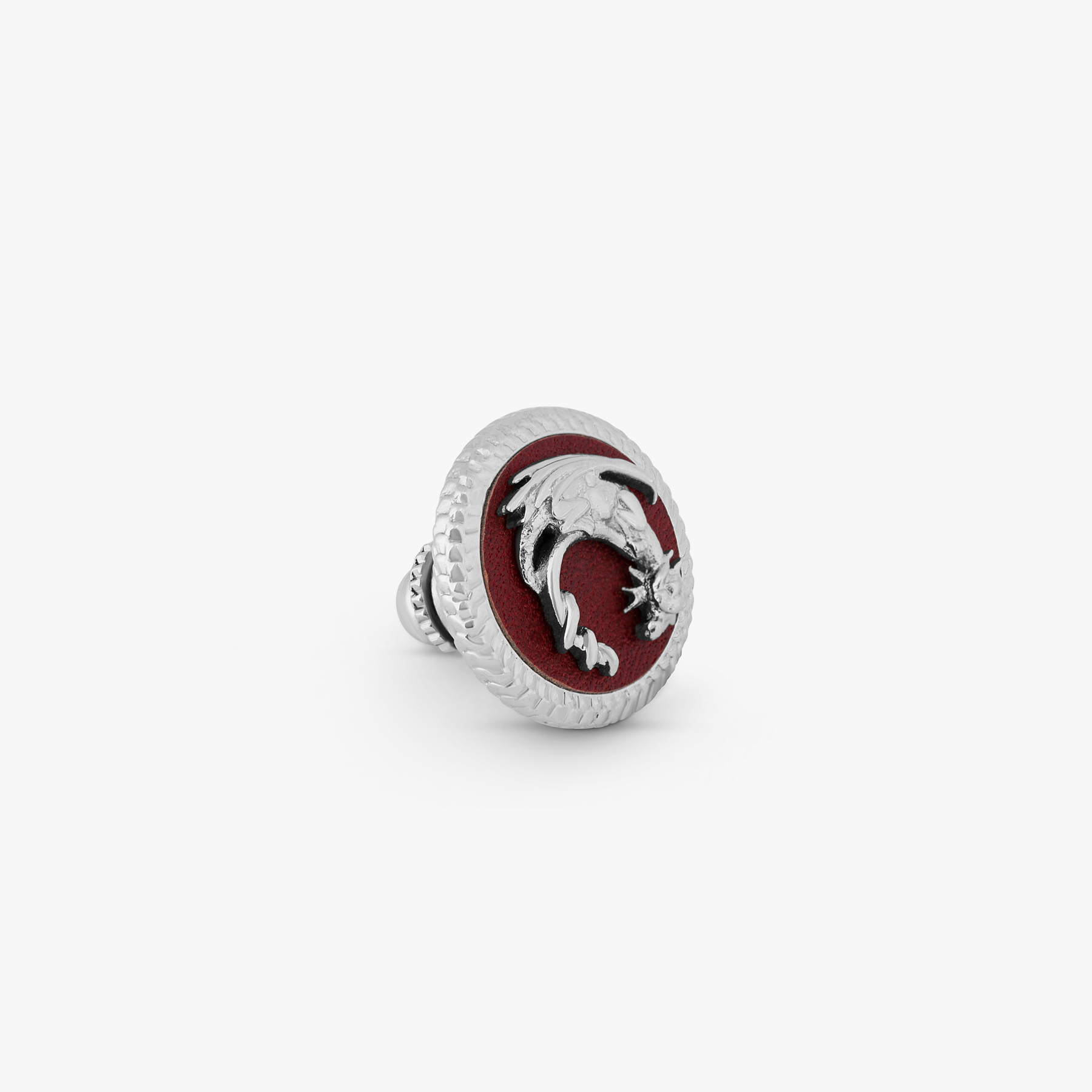 Sleeping Dragon Pin In Palladium Plated